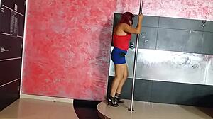 Mexican Student Slut Masturbates Giant Dildo After Dancing