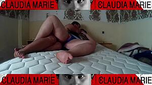 stuffing panties deep in her pussy