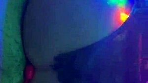 She's bouncing her big ass on a tied up cock