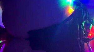 She's bouncing her big ass on a tied up cock