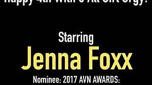 black stunner jenna foxx dominates pussy pounding in epic 6-girl orgy
