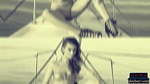 Sexy Brunette Strips For Playboy