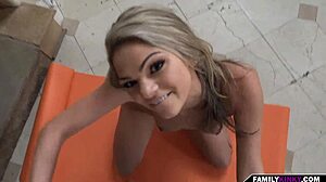 While Parents Are Out, Young 18+ Blonde Pierces Fun