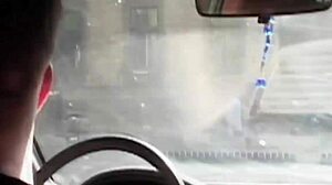 Brunette in a wild threesome, contrasting passions and desires