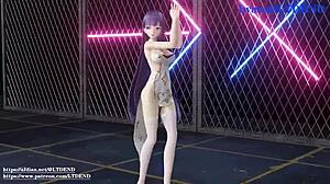 Raiden Mei shakes in chinese dress