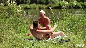 small tit blonde cayla lyons rides cowgirl and doggystyles outdoors with bubble butt 😍