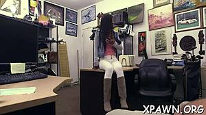 fine taut body exposed in shop