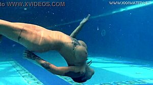 Heidi Van pleasures herself in the pool