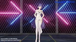 Raiden Mei shakes in chinese dress