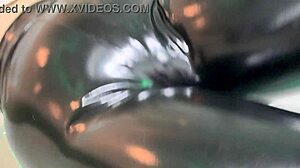 Amateur BBW Gives Deepthroat Blowjob In Leather Leggings And Latex Big Butt