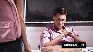 Blonde teen 18+ Kyler Quinn loses anal virginity to her twisted teacher in shocking scene.