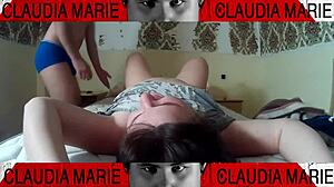 stuffing panties deep in her pussy