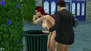 Outdoor blooper with accidental public spanking mishap