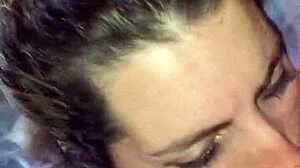 Blonde goddess spits cum after deepthroat blowjob with friend all day