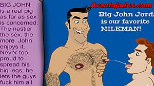 Brazilian gay pornstar in animated sex scene