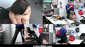 Conversational Security guard busts teen 18+ stealing electronics at shop