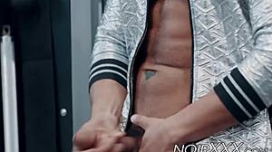 Muscular black gay dillon diaz solo jacks off his big black cock