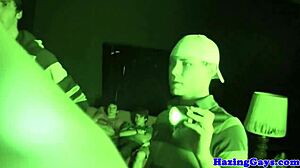 Twinks endure assfucking hazing and cum on each other in dorm