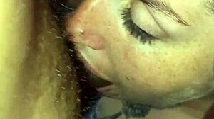Blonde goddess spits cum after deepthroat blowjob with friend all day