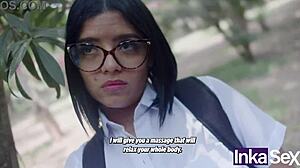 よ、この恥ずかしがり屋18歳ラテンが巨大な見知らぬ人に捕まった！