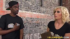 Cindy lou experiences interracial gangbang with bukkake and facials