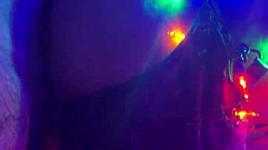 She's bouncing her big ass on a tied up cock