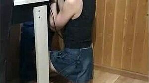 What a blowjob on the balcony while guests walk by!