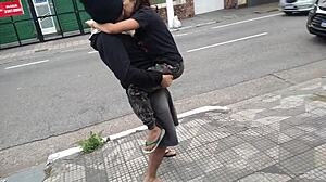 Doing High Activities with Bluezao on Santana Streets in São Paulo