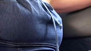 Brunette in a wild threesome, contrasting passions and desires