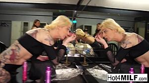 Two horny sluts team up for orgy fucking 😈