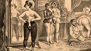 Vintage erotična ilustracija v retro stilu