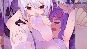 Azur lane character gives feet joi in pantyhose