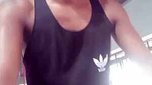 Two young strangers exchange glances at the gym, then he fucks her hard at home!