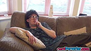 Incredibly Cute Ebony Princess Sucking Nerd's Cock Hard