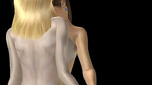 Two cute girls in 3d lesbian sex with strapon 😘