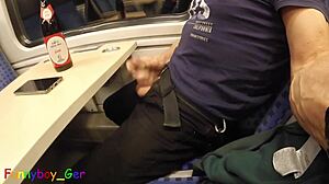 Third Cumshot Attempt on Moving Train Gets Interrupted