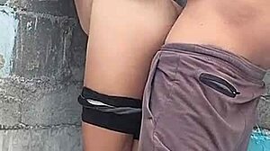 I pinned my brunette neighbor against the wall passionately