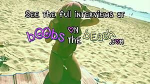 Topless strandprat med horiga semesterhoror