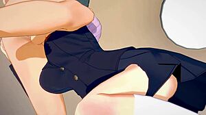 shinjo akane gives blowjob to utsumi sho, then gets fucked hard in ssss gridman hentai!