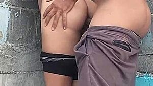 I pinned my brunette neighbor against the wall passionately