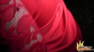 I gave public titty fuck and facial to hot milf with pierced nipples