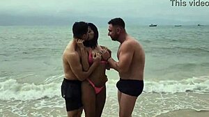 Met two hot guys at the beach and got wild right there