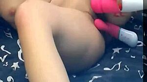 This girl is rocking two vibrating dildos on webcam.