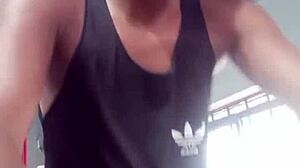 Two young strangers exchange glances at the gym, then he fucks her hard at home!