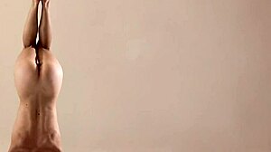 Hairy teen Mochalkina demonstrates impressive yoga flexibility