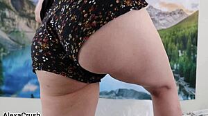 I give jerk off instructions focusing on my perky ass in panties and thong.