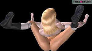 Two cute girls in 3d lesbian sex with strapon 😘