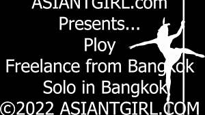 Shemale ploy jerks monster cock, gets naughty solo