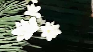 invited neighbor for flowers, then fucked her mouth to orgasm