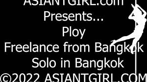 Shemale ploy jerks monster cock, gets naughty solo